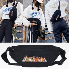 Diving Dog Printing Waist Bag Unisex Large Capacity Chest Pack