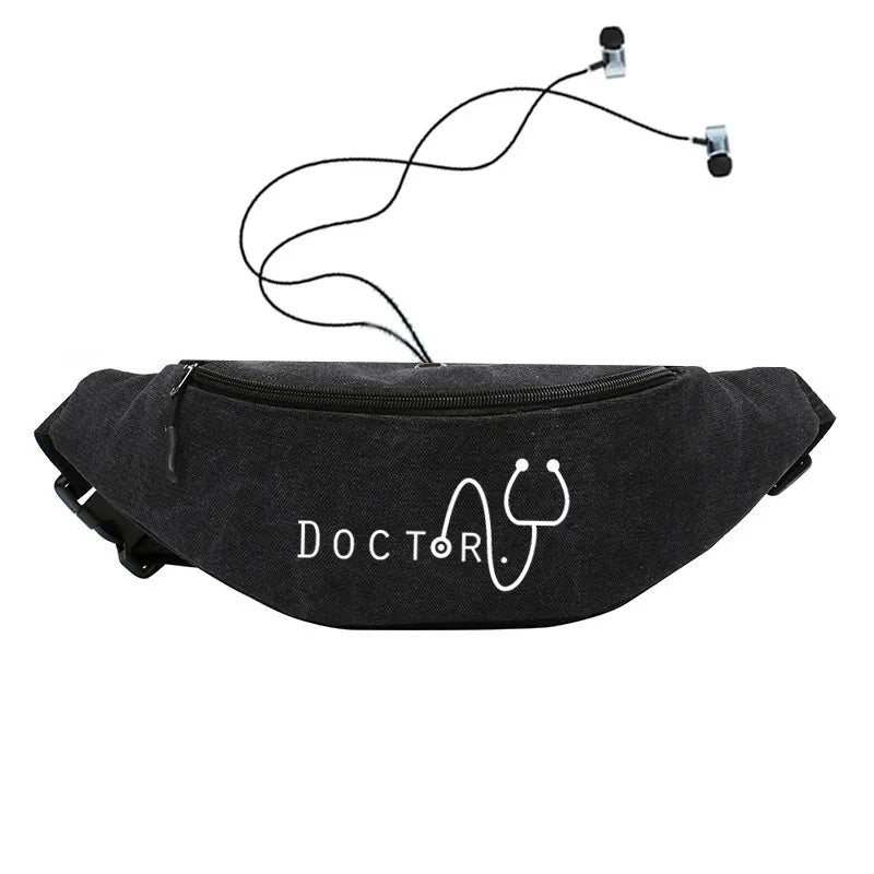 Doctor Printed Waist Bag Fanny Pack Unisex Hip Hop Pouch