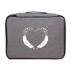 Feather Print Briefcase Organizer Waterproof Bag
