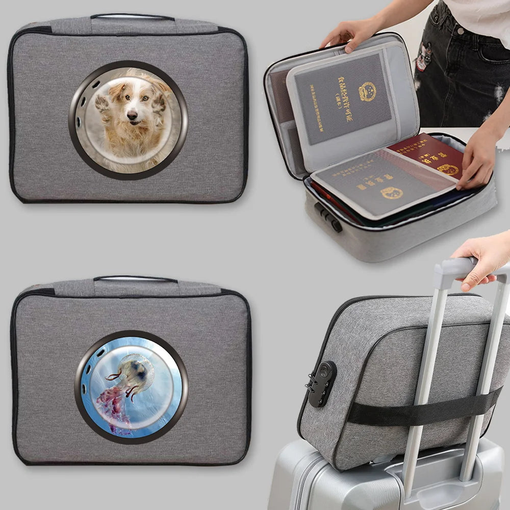 Window Pattern Organizer Briefcase Waterproof Bag