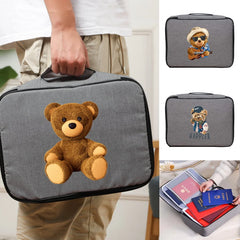 Waterproof Bear Print Briefcase Organizer Bag