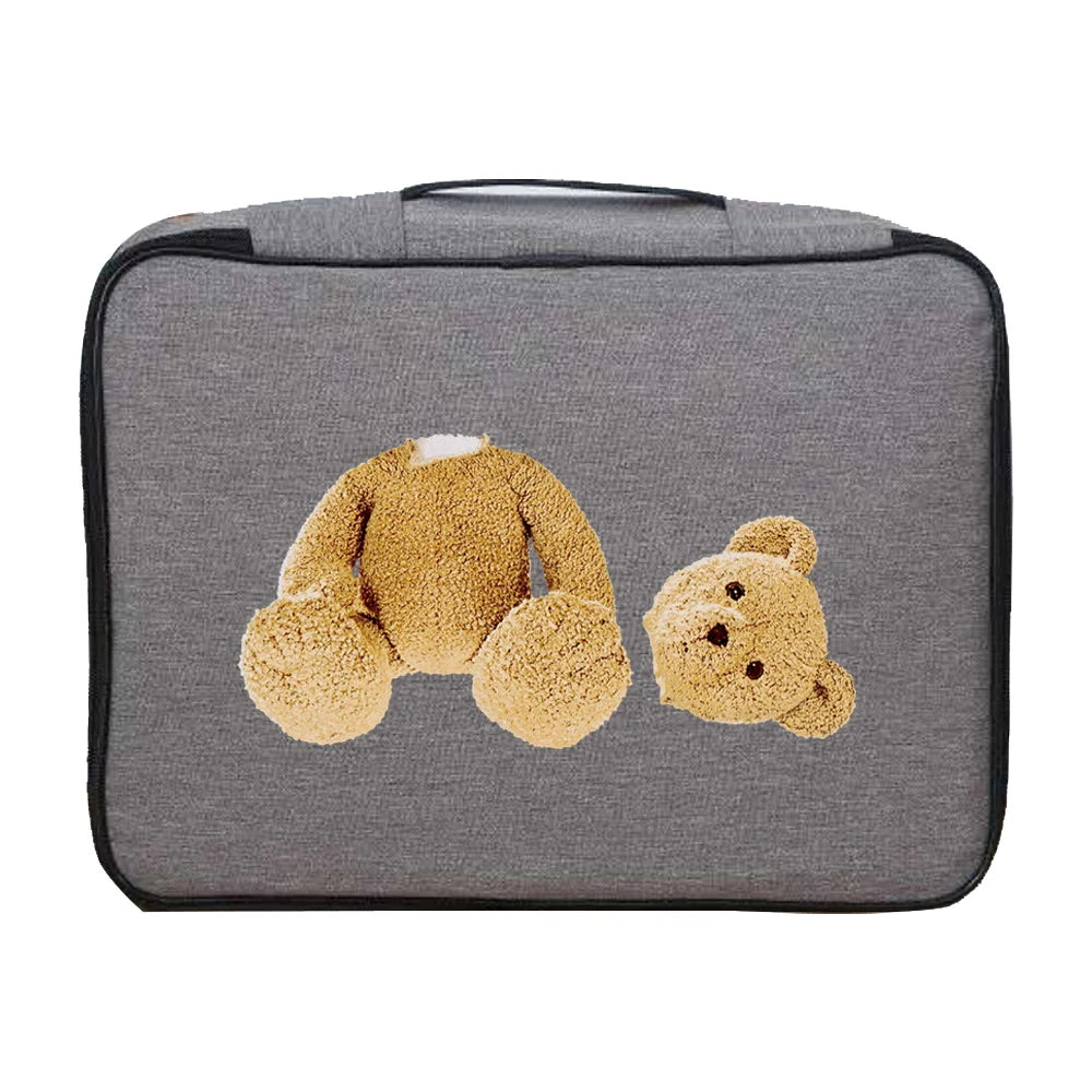 Waterproof Bear Print Briefcase Organizer Bag