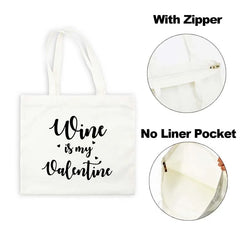 Dog Mother Wine Lover Print T Shirt Women Canvas Bag