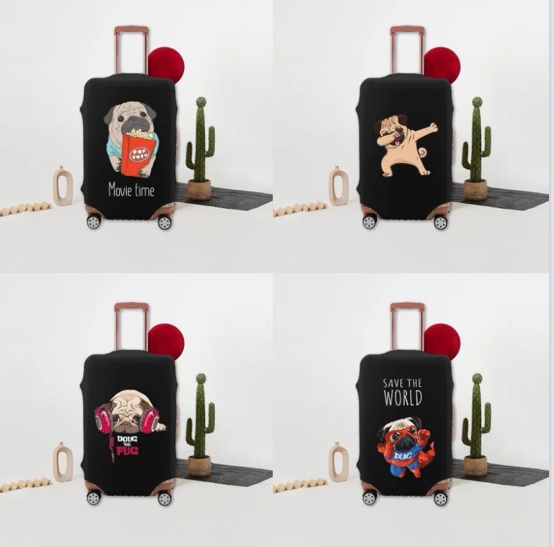 Dog Pattern Luggage Cover Thicker Dust-proof 18-32 Inch Travel Accessories