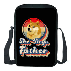 Dogecoin Shoulder Bag Printing Mochila Casual Tote Outdoor Bag Canvas Zipper