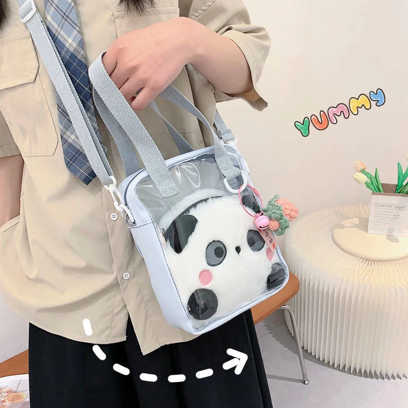 College Style Transparent Shoulder Messenger Bag for Girls