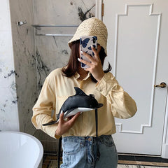 Dolphin Shape Shoulder Women Hand Bag Casual Pu Leather Female Messenger Crossbo