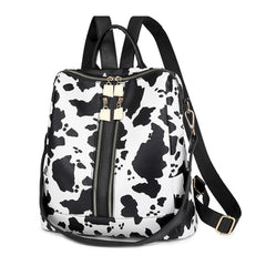 Domil Women Leopard Diaper Backpack with Purse Waterproof Larger Capacity