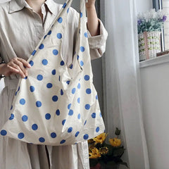 Dot Shoulder Bags Women Daily All-match Underarm Portable Folding Handbags Large