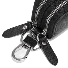 Double Deck Car Key Case Leather Cowhide Large Capacity Storage Key Wallet