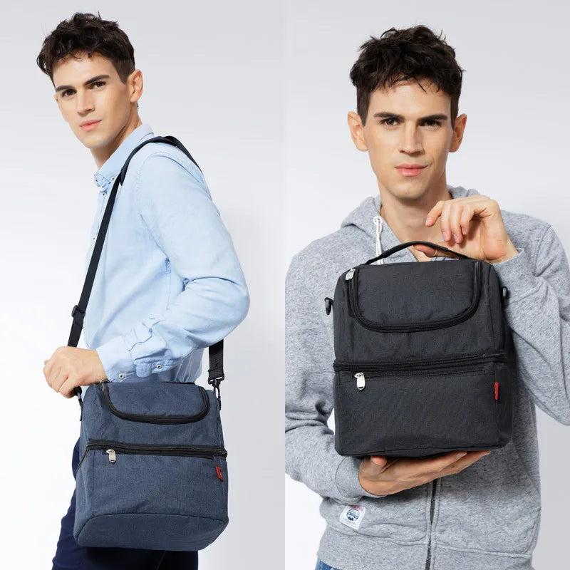 Double Foldable Ice Pack Waterproof Leak-Proof Lunch Bag Fresh-Keeping Bento Bag