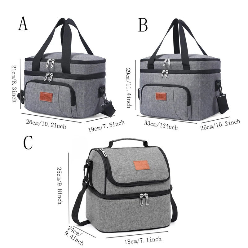Waterproof Insulated Lunch Bag Portable Fresh-keeping Cooler Thermal Handbag