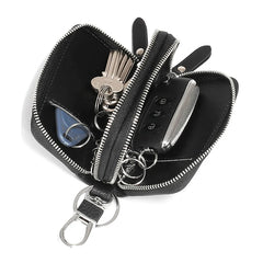 Double Layer Key Storage Leather Purse - High Capacity Key Wallet F1113