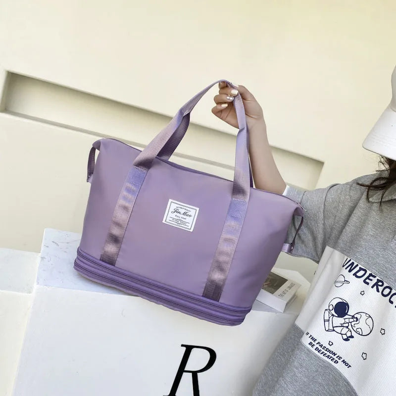 Large-Capacity Travel Bag Handbag, Duffle Bag with Wet Dry Separation