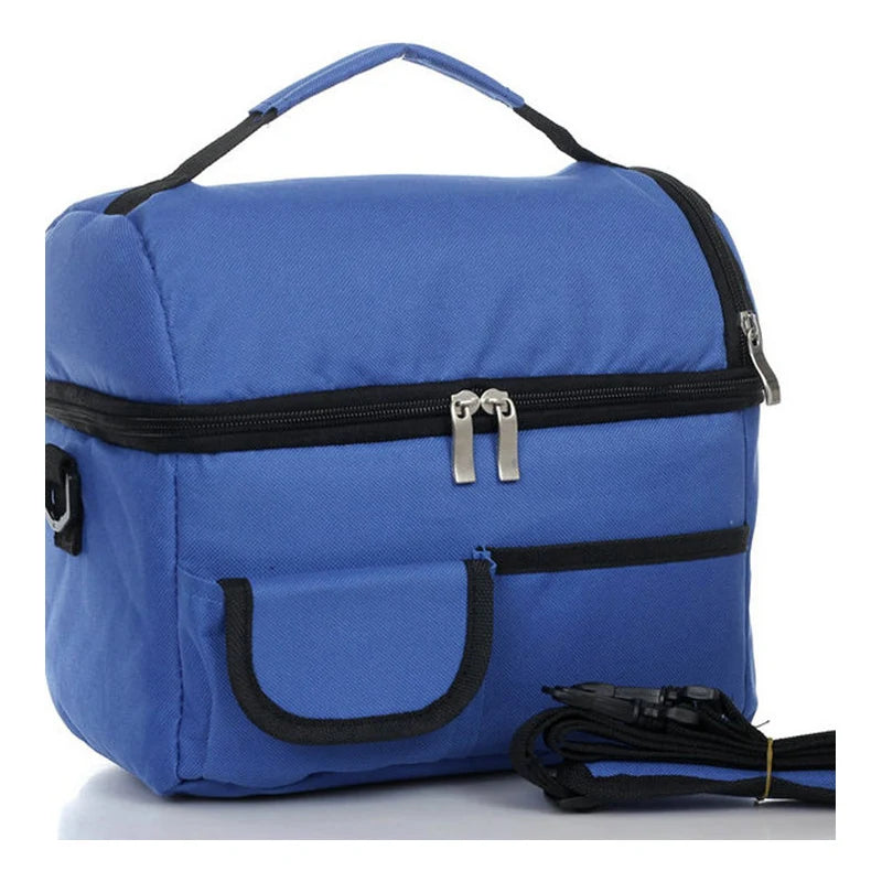 Double Layer Portable Lunch Bag Thermal Cooler