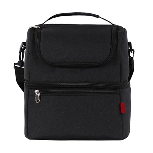 Double Layer Insulated Thermal Cooler Bag Picnic Food Drink Lunch Box Women Men