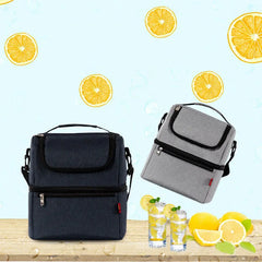 Double Layer Insulated Thermal Cooler Bag Picnic Food Drink Lunch Box Women Men