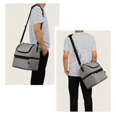 Double Layer Insulated Thermal Cooler Bag Picnic Food Drink Lunch Box Women Men