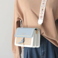 Bohemian Strap Crossbody Bag for Women Wide Shoulder Messenger Handbag Purse