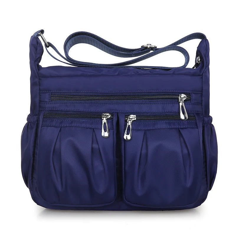 Double Pocket Oxford Shoulder Bag Women Large Capacity Crossbody Bag