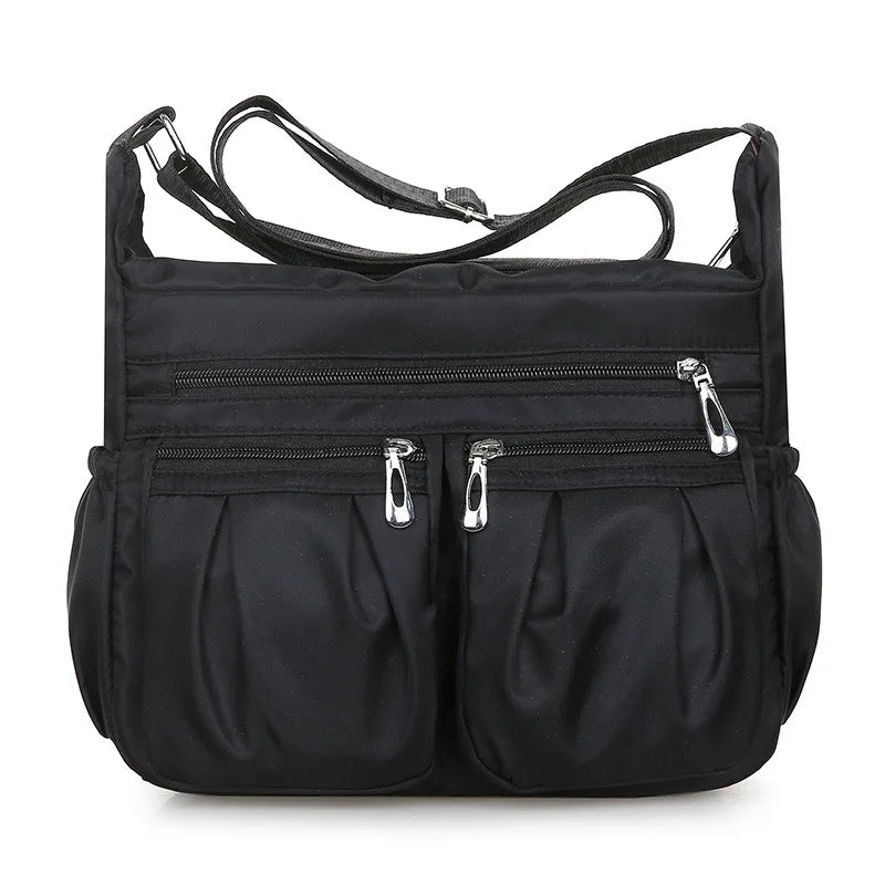Double Pocket Oxford Shoulder Bag Women Large Capacity Crossbody Bag