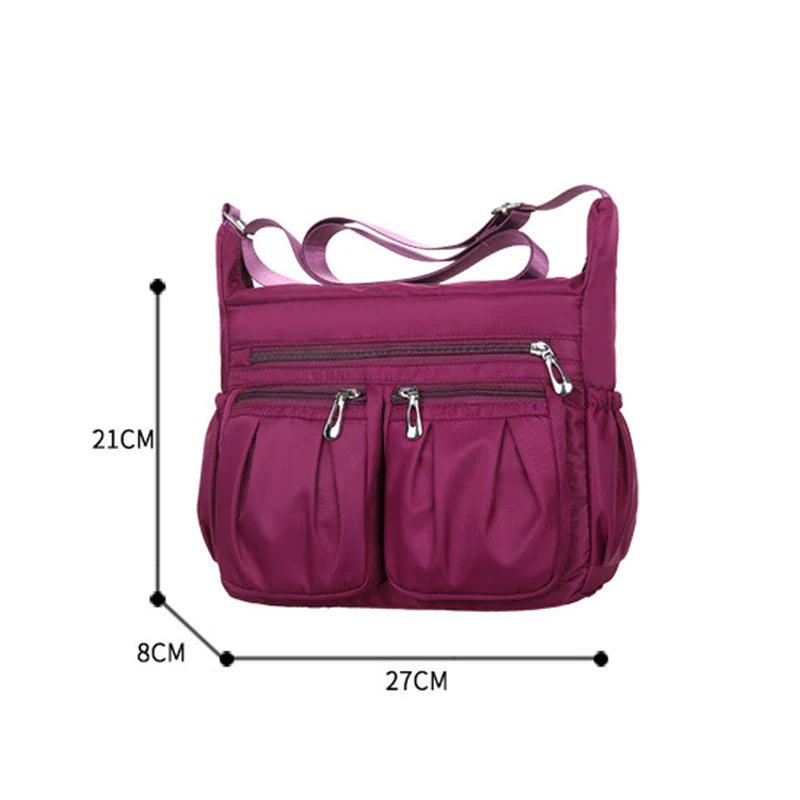 Double Pocket Oxford Shoulder Bag Women Large Capacity Crossbody Bag