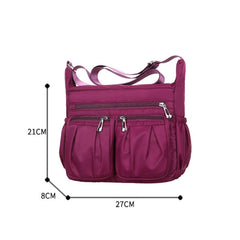 Double Pocket Oxford Shoulder Bag Women Large Capacity Crossbody Bag