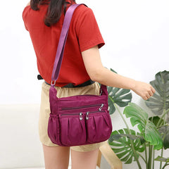 Double Pocket Oxford Shoulder Bag Women Large Capacity Crossbody Bag