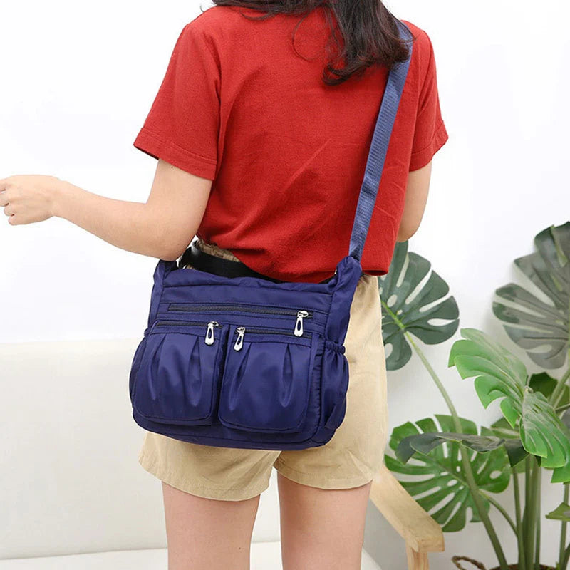 Double Pocket Oxford Shoulder Bag Women Large Capacity Crossbody Bag
