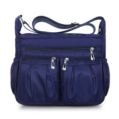 Double Pocket Oxford Shoulder Bag Women Large Capacity Crossbody Bag