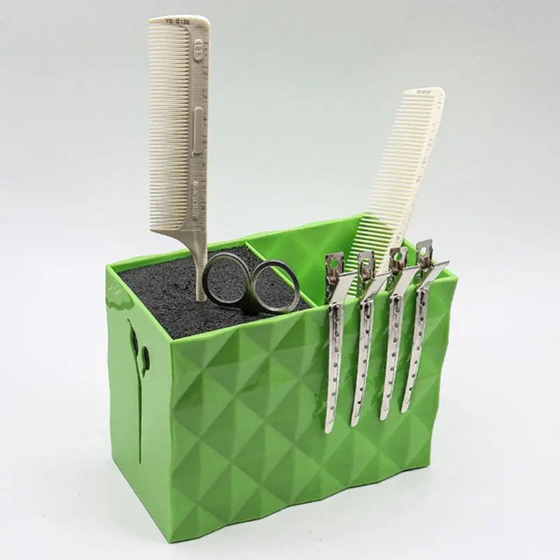 Double Row Scissors Storage Box Plastic Clipper Case for Salon Barber Home