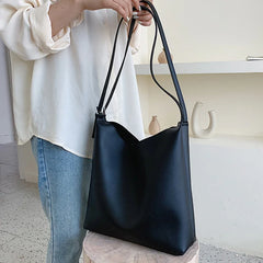 Double Straps Shoulder Bag Women Large Capacity Tote Bag Solid Book