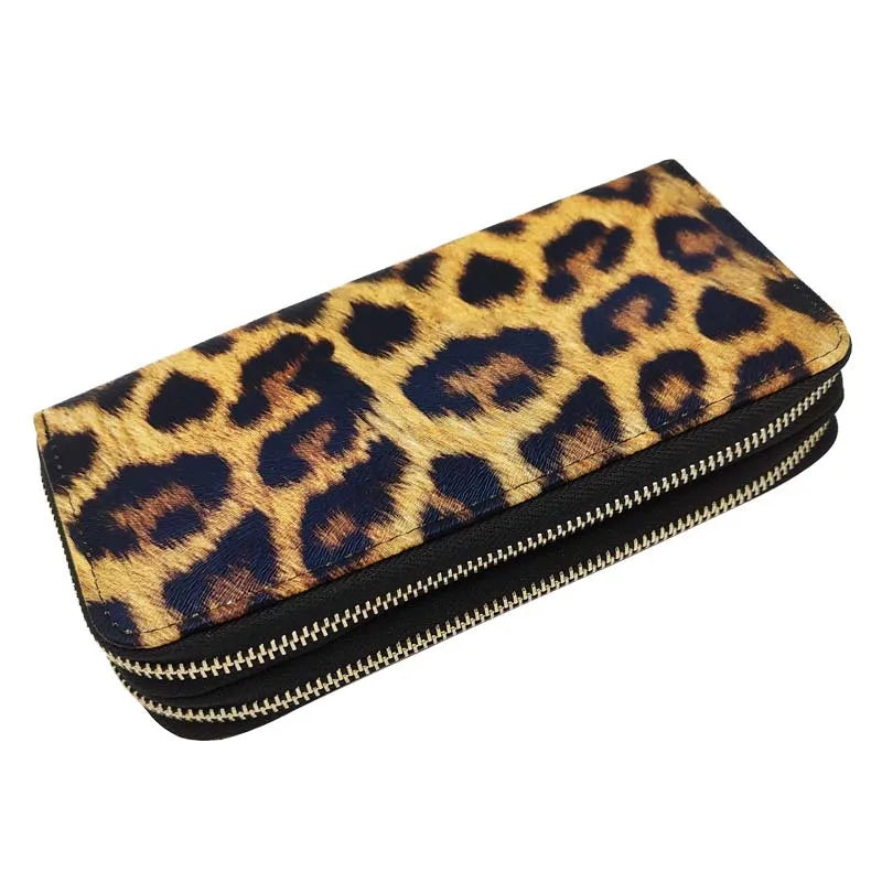 Leopard Pattern Clutch Bag Long Wallet European American