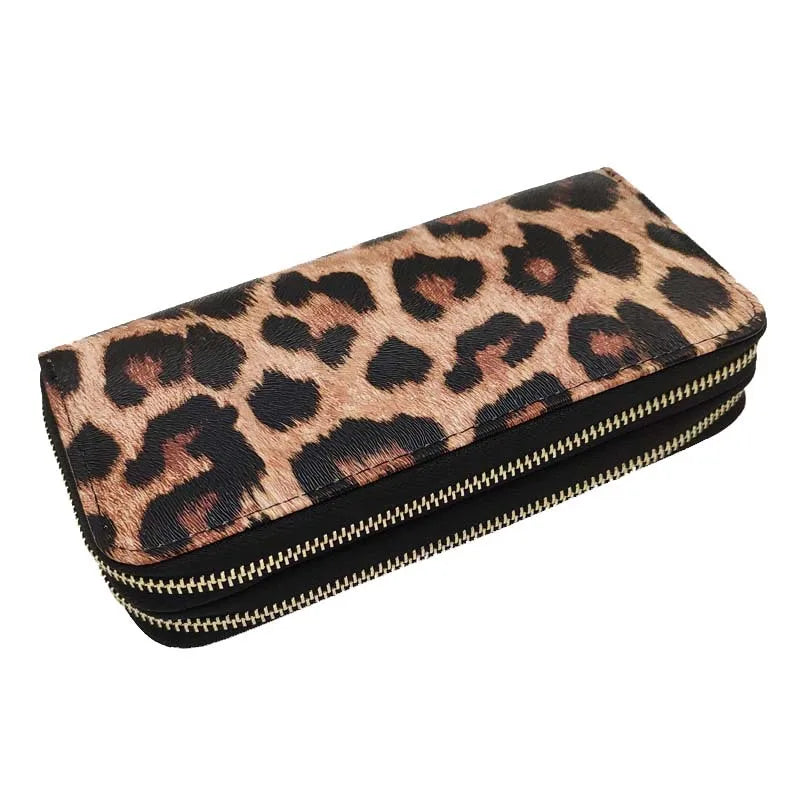 Leopard Pattern Clutch Bag Long Wallet European American