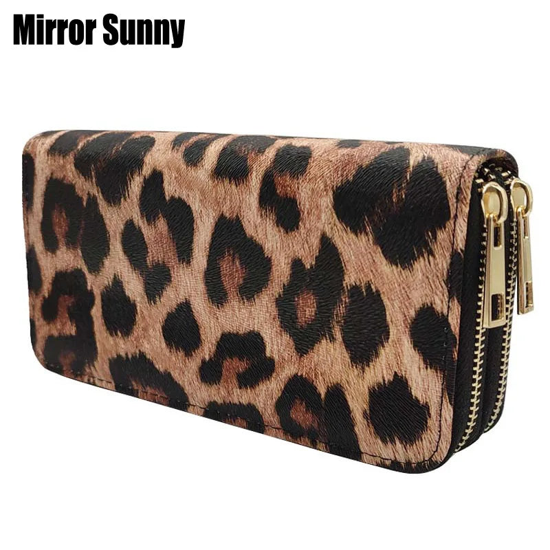 Leopard Pattern Clutch Bag Long Wallet European American