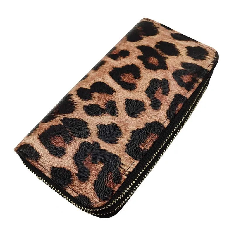 Leopard Pattern Clutch Bag Long Wallet European American