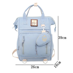 Double Zipper Women Backpack School Bags Teenage Girls Shoulder Bag Laptop Mochi
