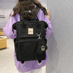 Double Zipper Women Backpack School Bags Teenage Girls Student