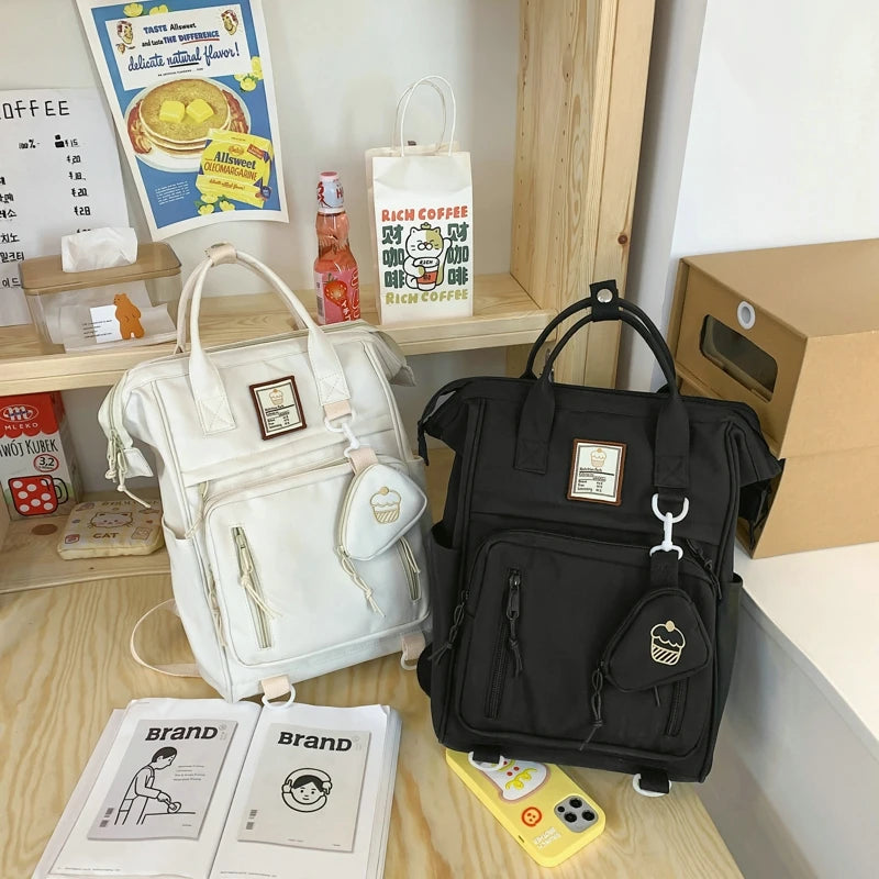 Double Zipper Multifunction Women Backpack School Bags Teenage Girls