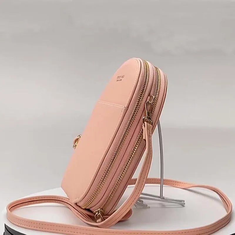 Soft Leather Cell Phone Purse Crossbody Handbag
