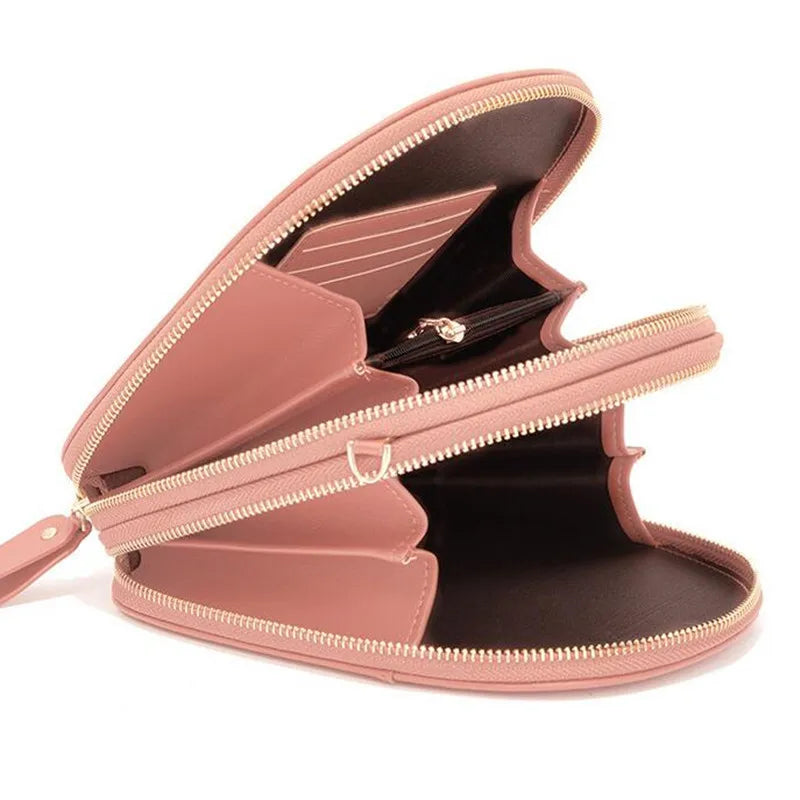 Soft Leather Cell Phone Purse Crossbody Handbag