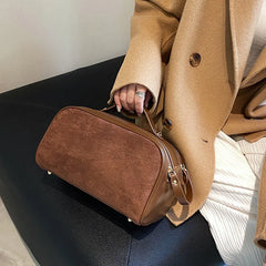 Double Zipper Women Cosmetic Bag Travel Leather Makeup Bag