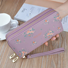 Double Zipper Women Wallet Large Capacity Clutch Bag