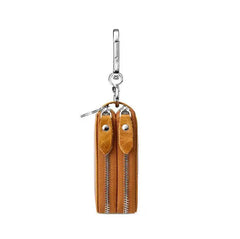 Retro Transparent Key Case with Double-layer Leather Design