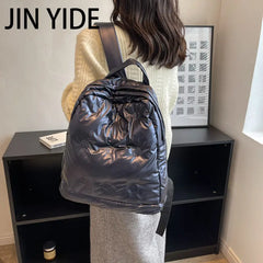 Women's Nylon Padded Backpack Winter School Bag