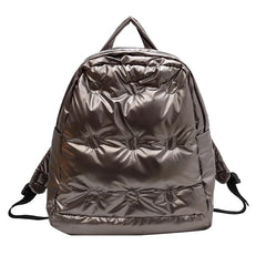 Women's Nylon Padded Backpack Winter School Bag
