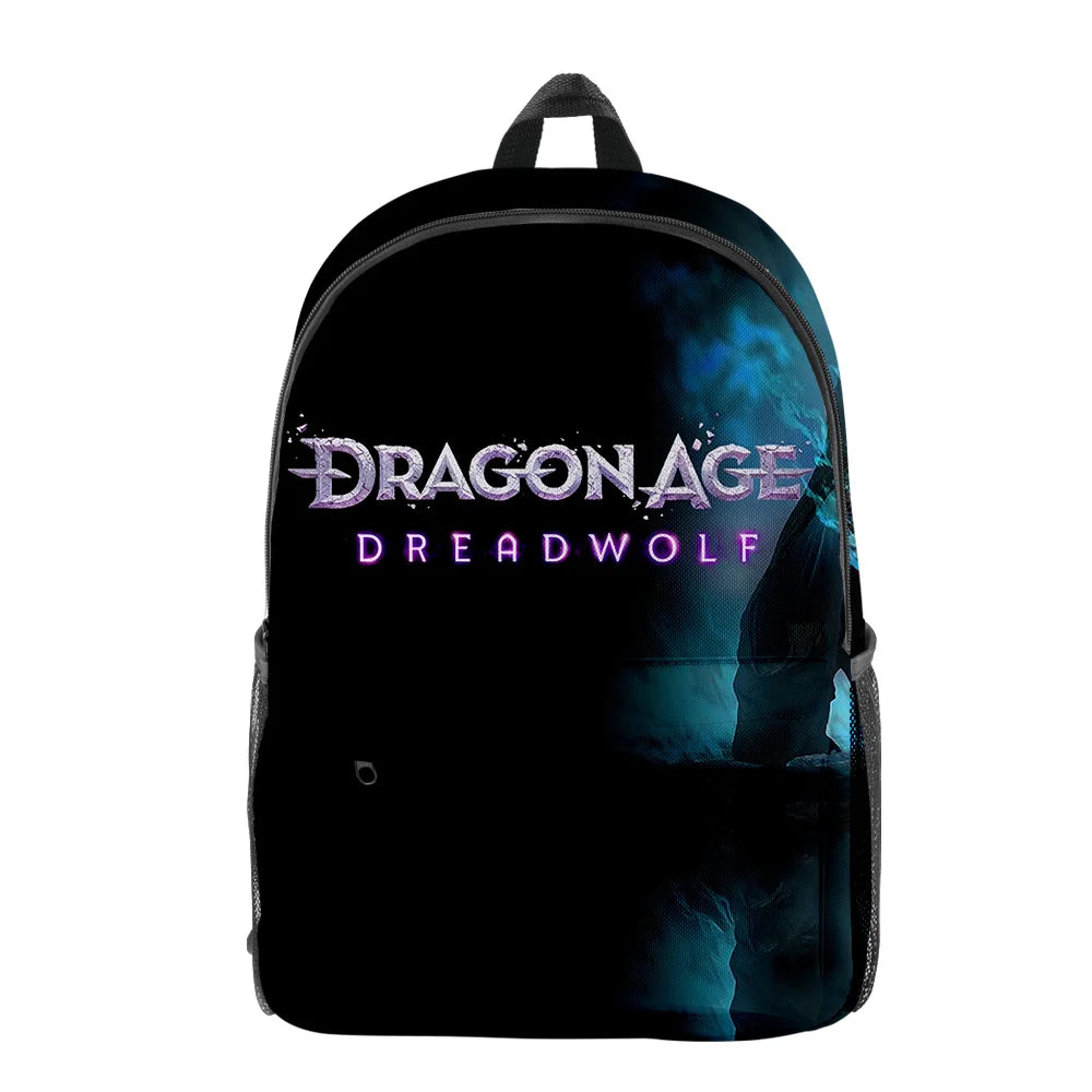Dragon Age Dreadwolf Hot Game Backpack Student School Bag Unisex Daypack Zipper