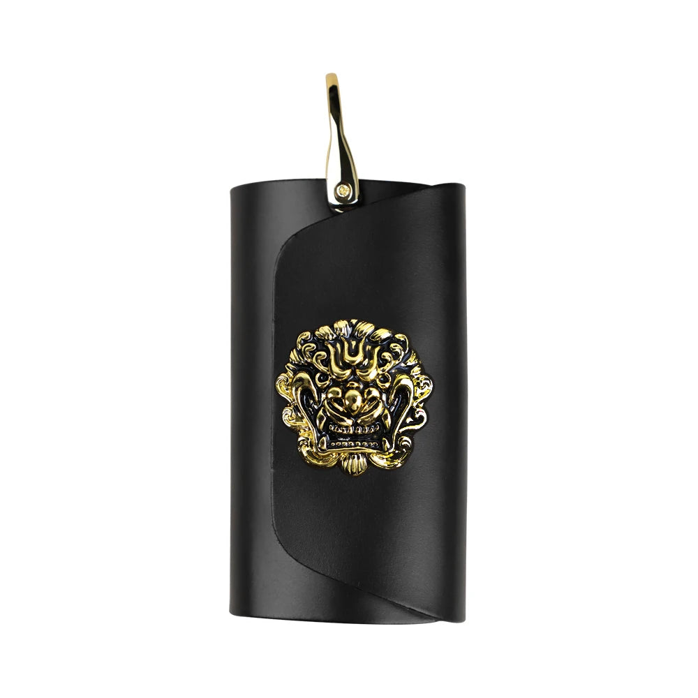 Dragon Head Button Leather Men's Car Key Holder Bag