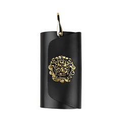 Dragon Head Button Leather Men's Car Key Holder Bag