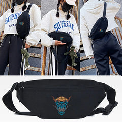 Dragon King Print Waist Bag Running Chest Bag Sport Portable Gym Bag